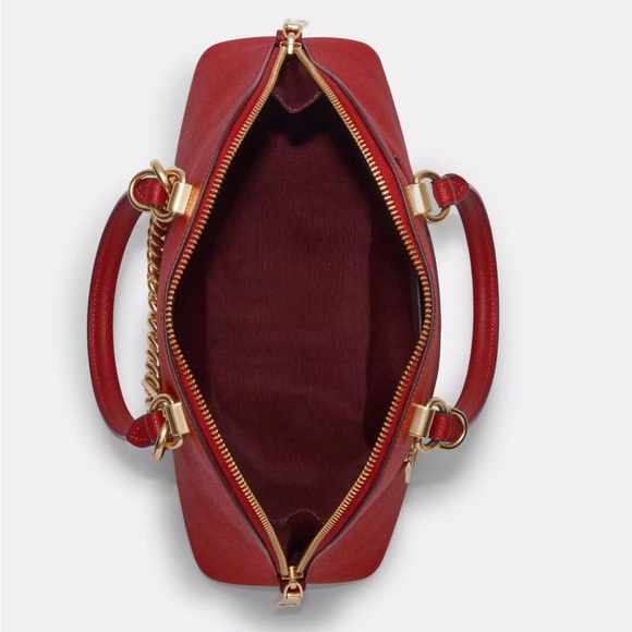NWT COACH Women's Katy Satchel Crossgrain Leather (Red Apple) Below $398 Retail - Picture 5 of 6